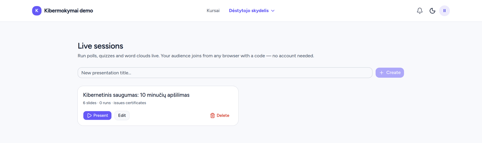 Gyvų apklausų rinkinių sąrašas